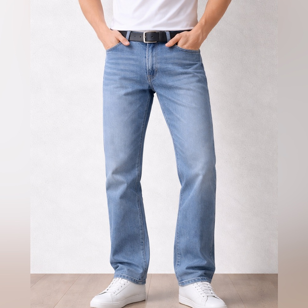 ANANKE Light Wash Stretch men’s blue Jeans Size 40 Straight Leg Denim‎ Pants